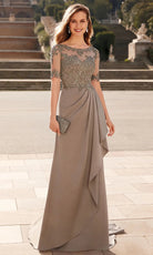 Alyce Paris 27477 - Illusion Bateau Embroidered Sheath Gown - designer mother of the bride dress at Silhouette Dresses