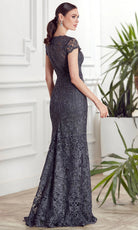 Alyce Paris 27478 - Cap Sleeve Allover Lace Formal Gown - back view