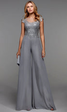 Alyce Paris 27488 - Lace Bodice Illusion Neck Jumpsuit - back view