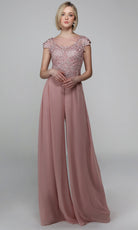 Alyce Paris 27488 - Lace Bodice Illusion Neck Jumpsuit - designer formal jumpsuit at Silhouette Dresses