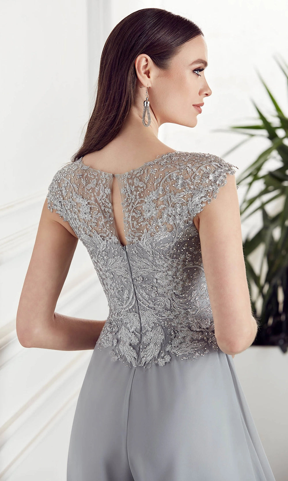 Alyce Paris 27488 - Lace Bodice Illusion Neck Jumpsuit - view 6