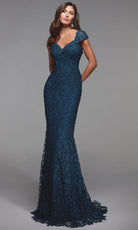 Alyce Paris 27496 - Strapless Floral Lace Fitted Gown - designer formal gown at Silhouette Dresses