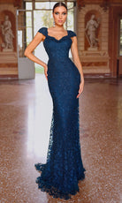 Alyce Paris 27496 - Strapless Floral Lace Fitted Gown - detail view