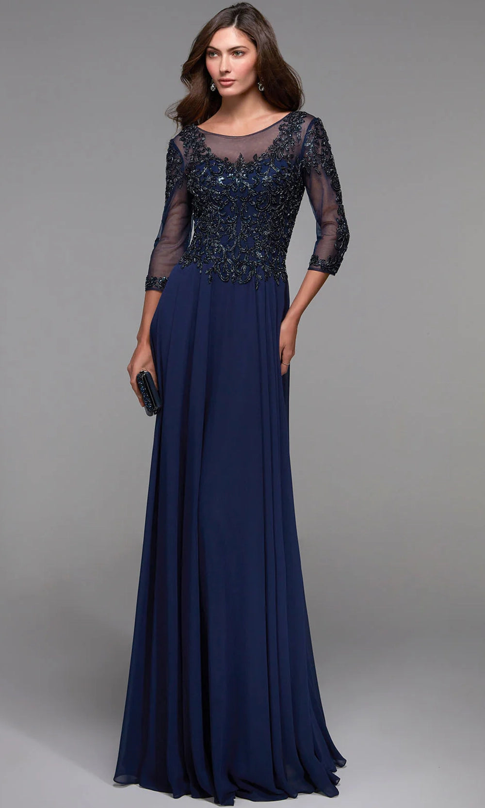 Alyce Paris 27502 - Embellished Scoop Neck Formal Dress - designer mother of the bride dress at Silhouette Dresses
