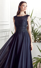 Alyce Paris 27504 - Lace Bodice Bateau Neckline Gown - detail view