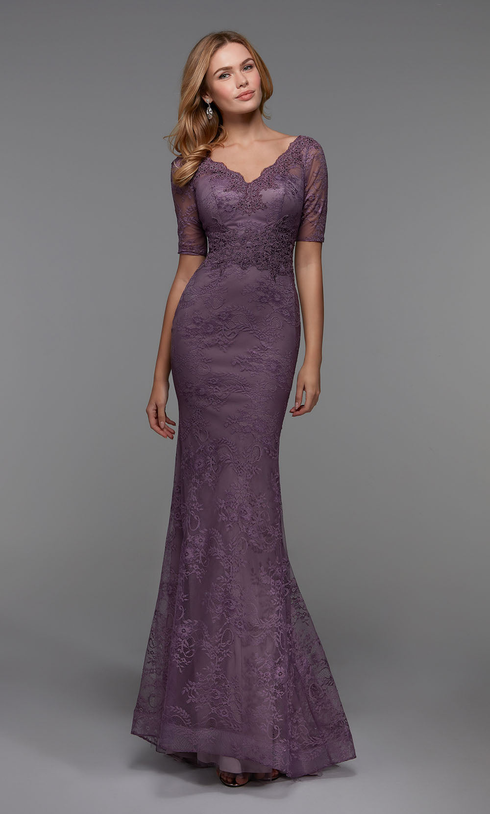 Alyce Paris 27536 - Scalloped Lace Mermaid Formal Dress - designer formal gown at Silhouette Dresses