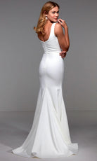 Alyce Paris 27538 - Bateau Neck Faille Sheath Gown - back view