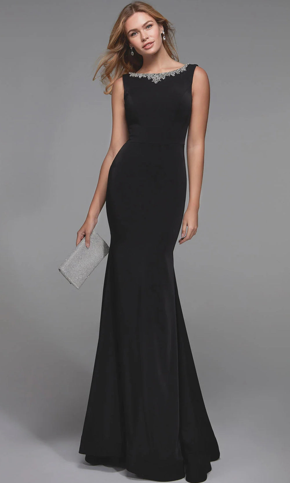 Alyce Paris 27538 - Bateau Neck Faille Sheath Gown - designer bridesmaid dress at Silhouette Dresses