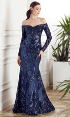 Alyce Paris 27544 - Sequin Off Shoulder Sheath Gown - view 5