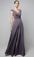 Alyce Paris 27559 - Embellished V-Neck Wide Leg Jumpsuit - designer formal jumpsuit at Silhouette Dresses