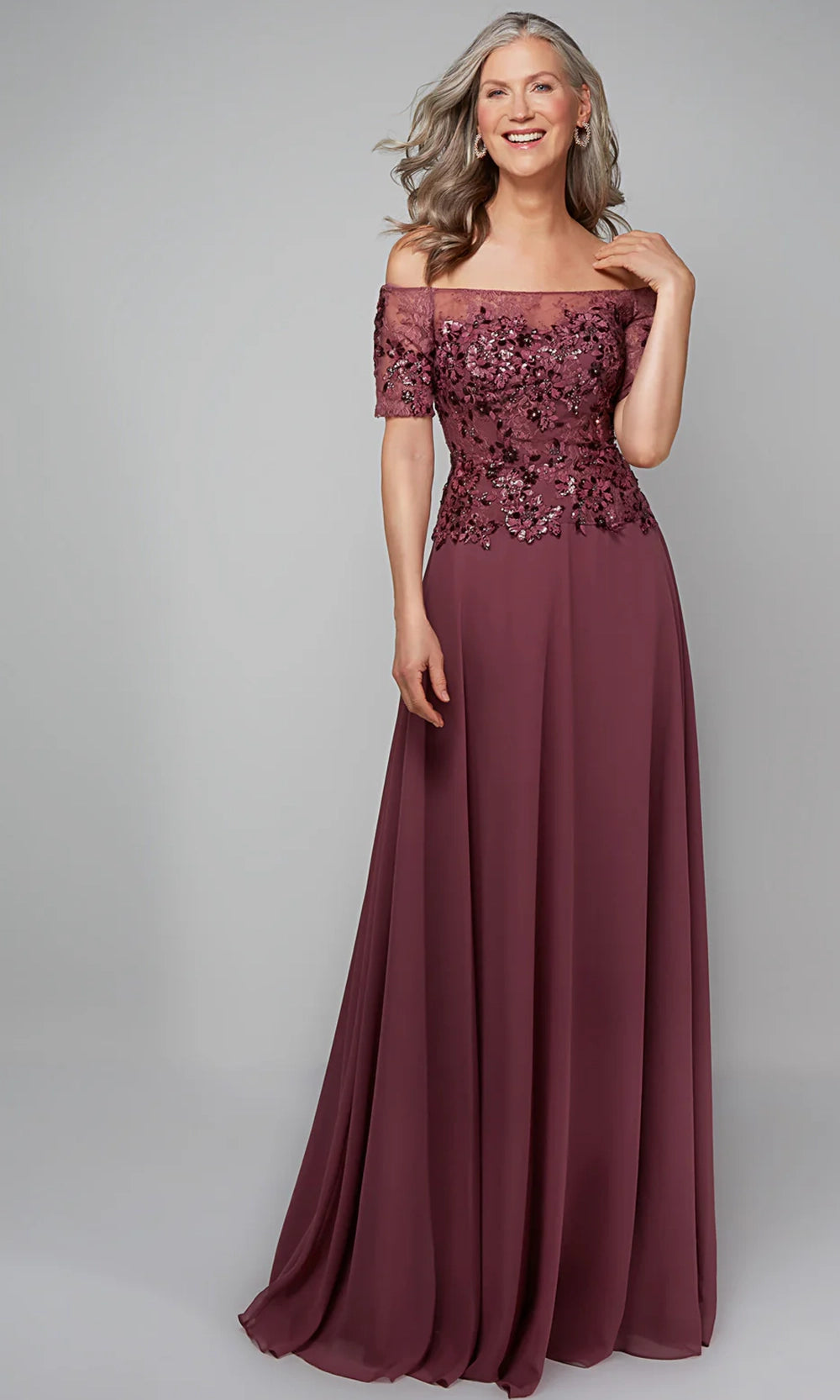 Alyce Paris 27566 - Beaded Lace Bodice Off Shoulder Dress - designer formal gown at Silhouette Dresses