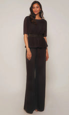 Alyce Paris 27576 - Beaded Waist Peplum Jumpsuit - back view