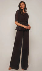 Alyce Paris 27576 - Beaded Waist Peplum Jumpsuit - view 7