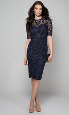 Alyce Paris 27583 - Embroidered Illusion Sheath Dress - back view