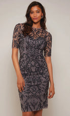 Alyce Paris 27583 - Embroidered Illusion Sheath Dress - view 5
