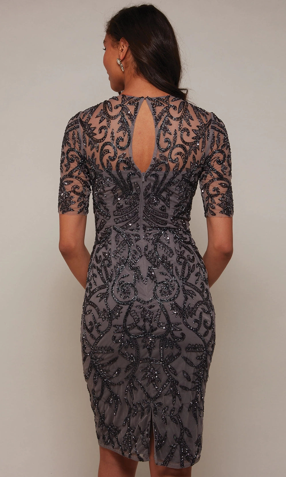 Alyce Paris 27583 - Embroidered Illusion Sheath Dress - view 6