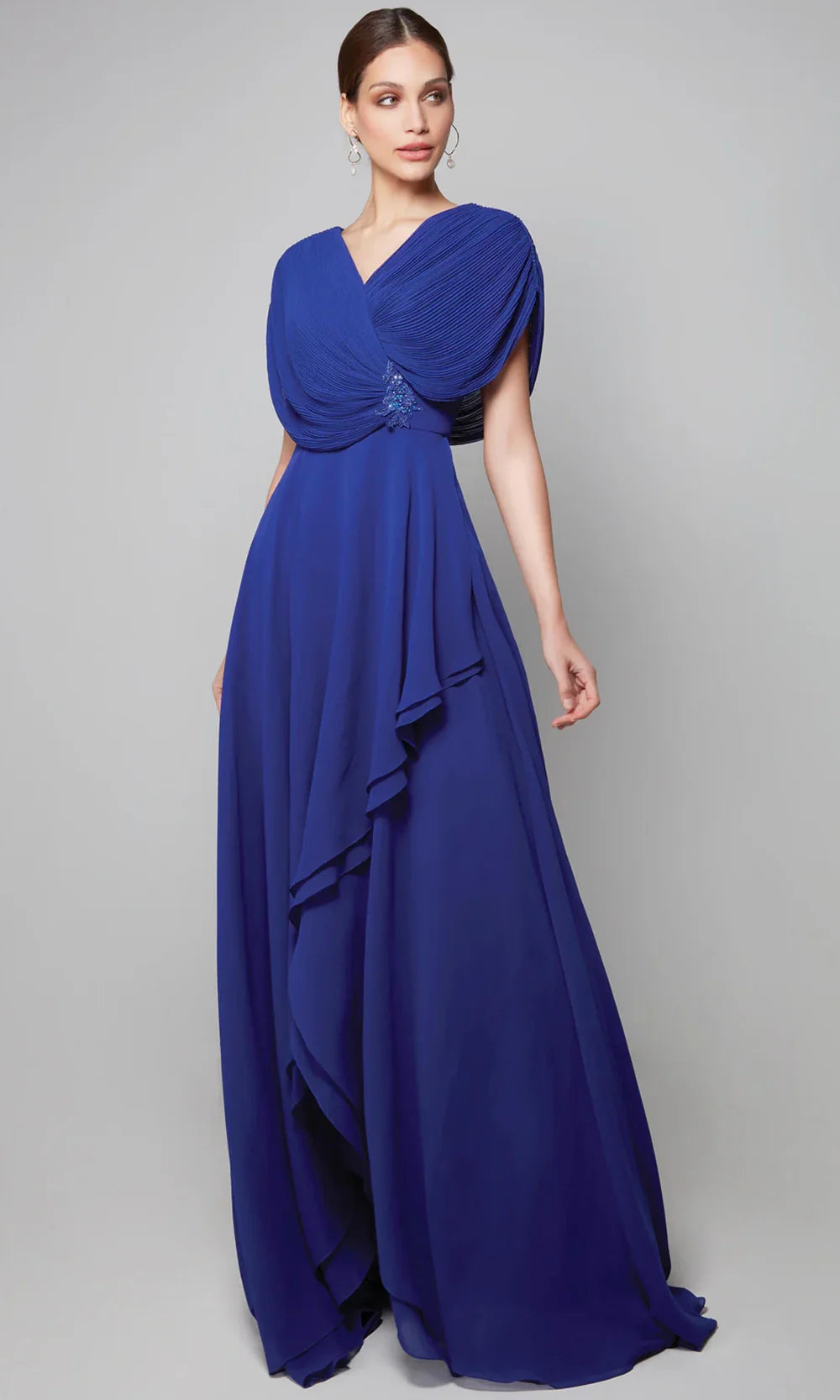 Alyce Paris 27592 - Draped V-Neck Chiffon Dress - designer mother of the bride dress at Silhouette Dresses