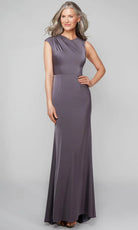 Alyce Paris 27598 - High Neck Faille Sheath Gown - back view