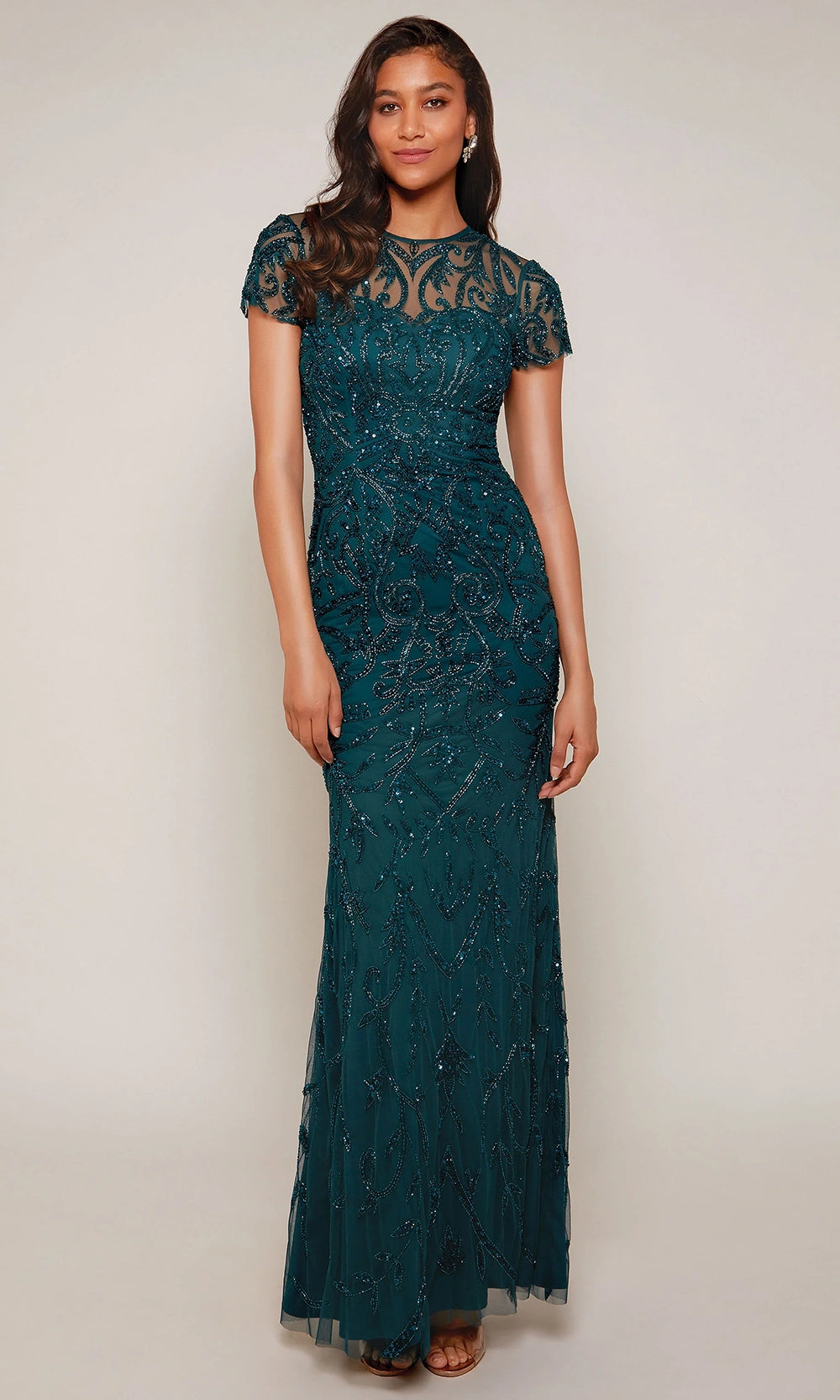Alyce Paris 27607 - Beaded Tulle Illusion Neckline Gown - view 6
