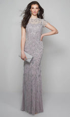 Alyce Paris 27607 - Beaded Tulle Illusion Neckline Gown - designer mother of the bride dress at Silhouette Dresses