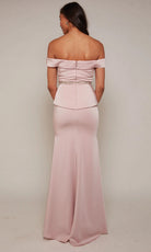 Alyce Paris 27610 - Pleated Bodice Off Shoulder Gown with Slit - detail view