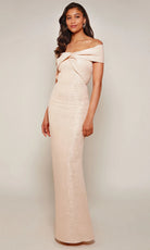 Alyce Paris 27613 - Twisted Off Shoulder Jacquard Gown - back view