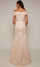 Alyce Paris 27613 - Twisted Off Shoulder Jacquard Gown - detail view