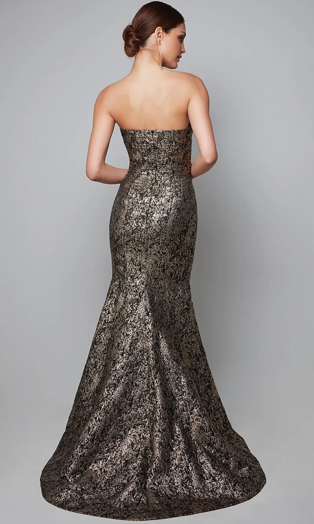 Alyce Paris 27621 - Strapless Jacquard Mermaid Dress - back view
