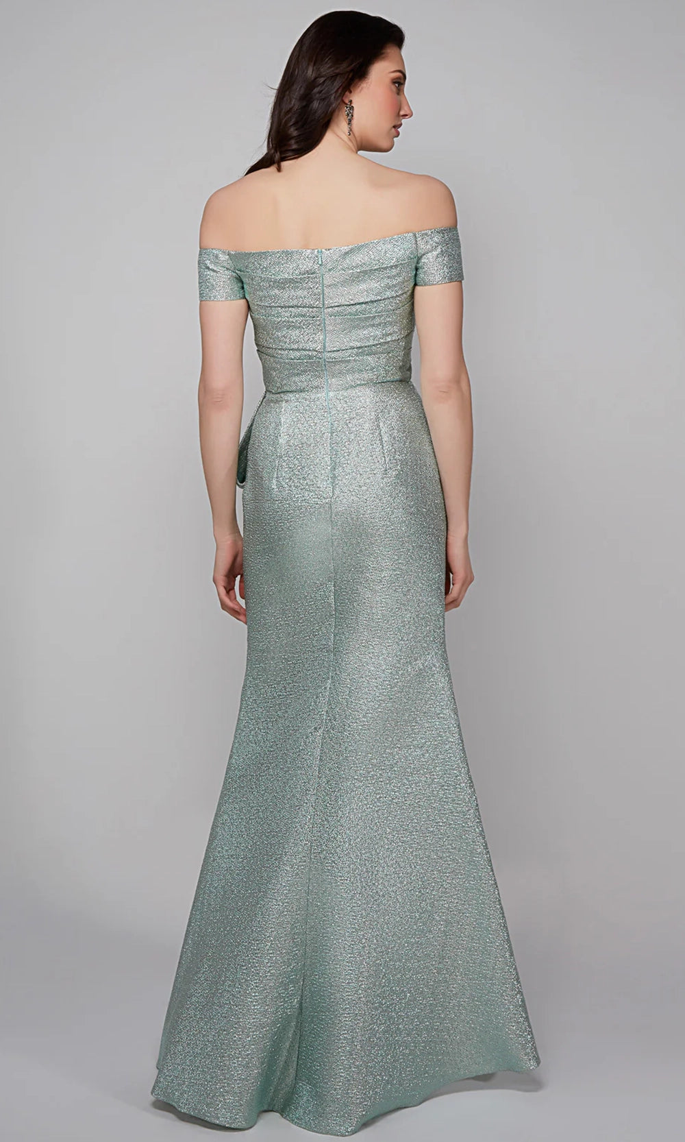 Alyce Paris 27639 - Jacquard Off Shoulder Sheath Gown - view 4