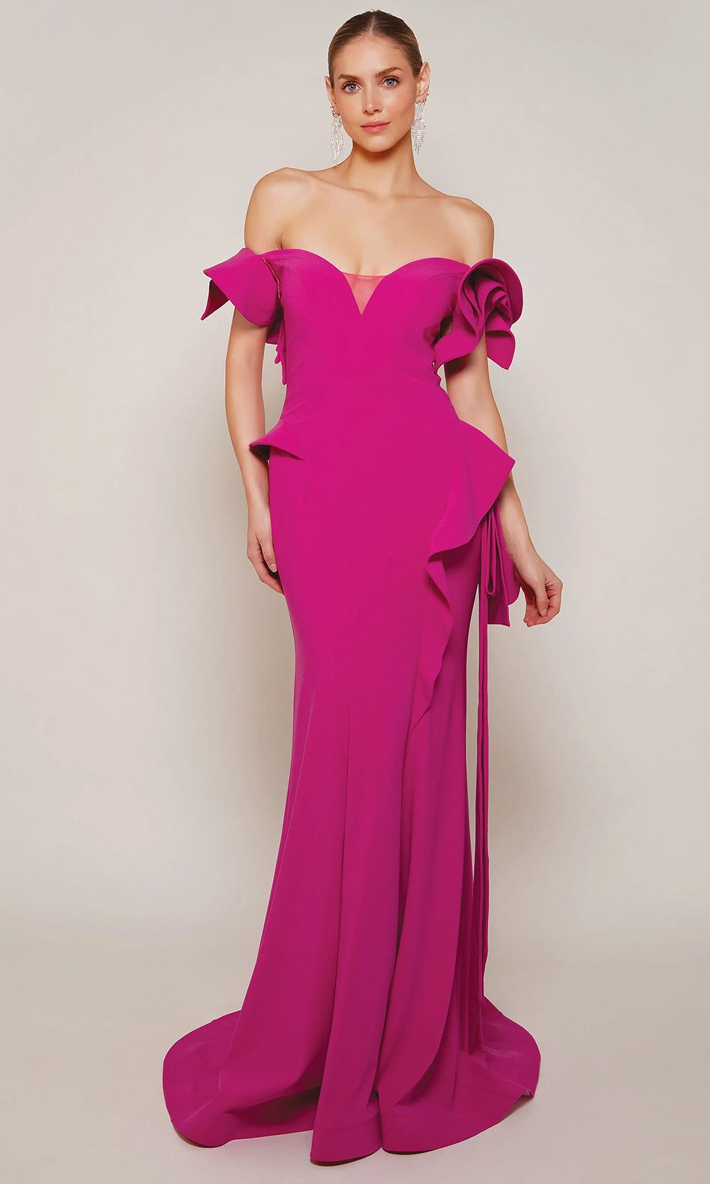 Alyce Paris 27643 - Off Shoulder Ruffle Evening Gown - view 5