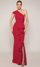 Alyce Paris 27646 - Ruffle One Shoulder Fitted Gown - designer formal gown at Silhouette Dresses
