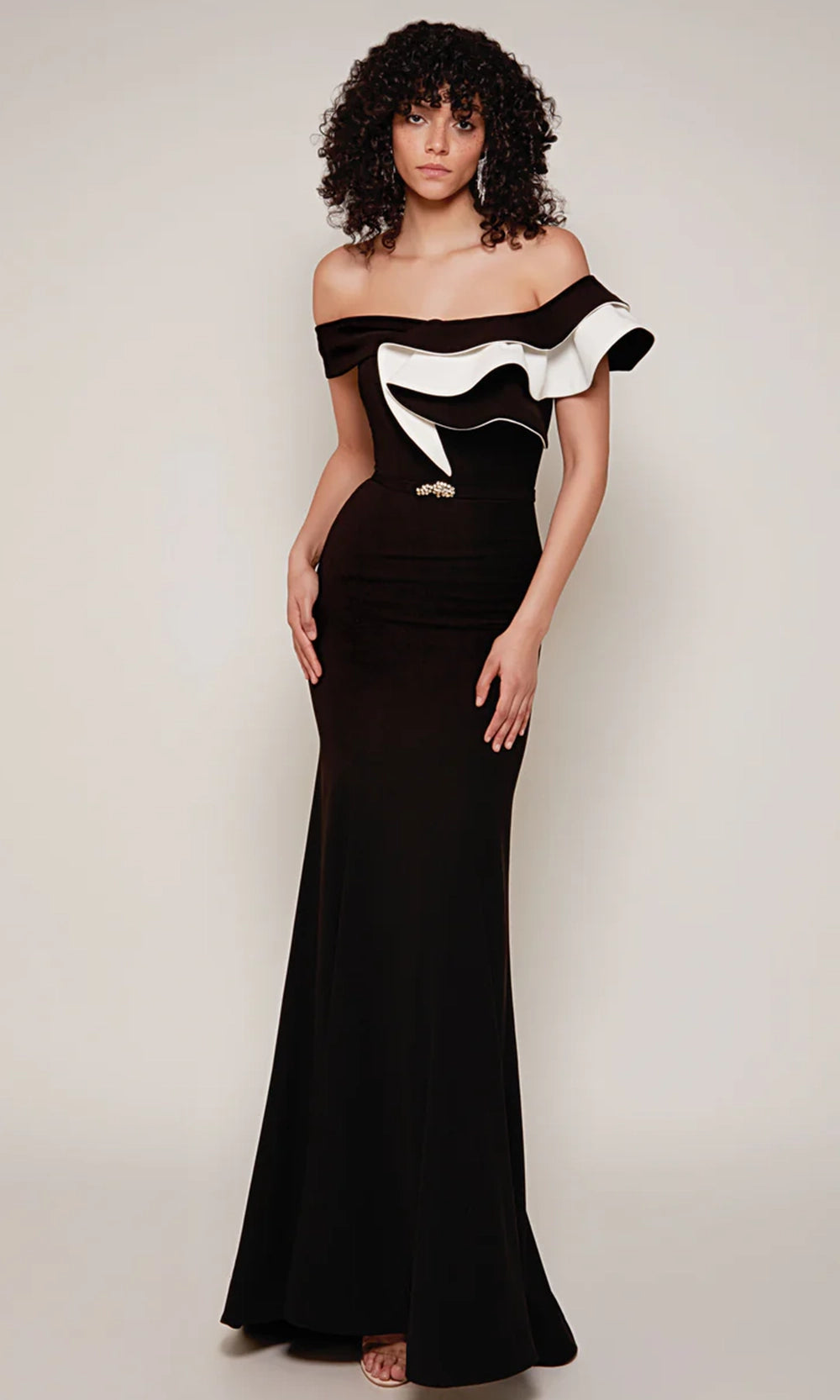 Alyce Paris 27672 - Off Shoulder Gown with Sculptural Ruffle - view 5