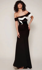 Alyce Paris 27672 - Off Shoulder Gown with Sculptural Ruffle - back view