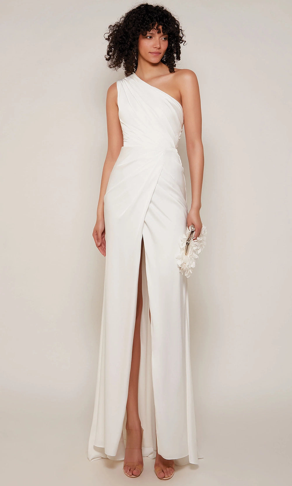 Alyce Paris 27697 - Ruched Ornate Asymmetric Long Gown - designer wedding dress at Silhouette Dresses