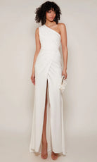 Alyce Paris 27697 - Ruched Ornate Asymmetric Long Gown - designer wedding dress at Silhouette Dresses