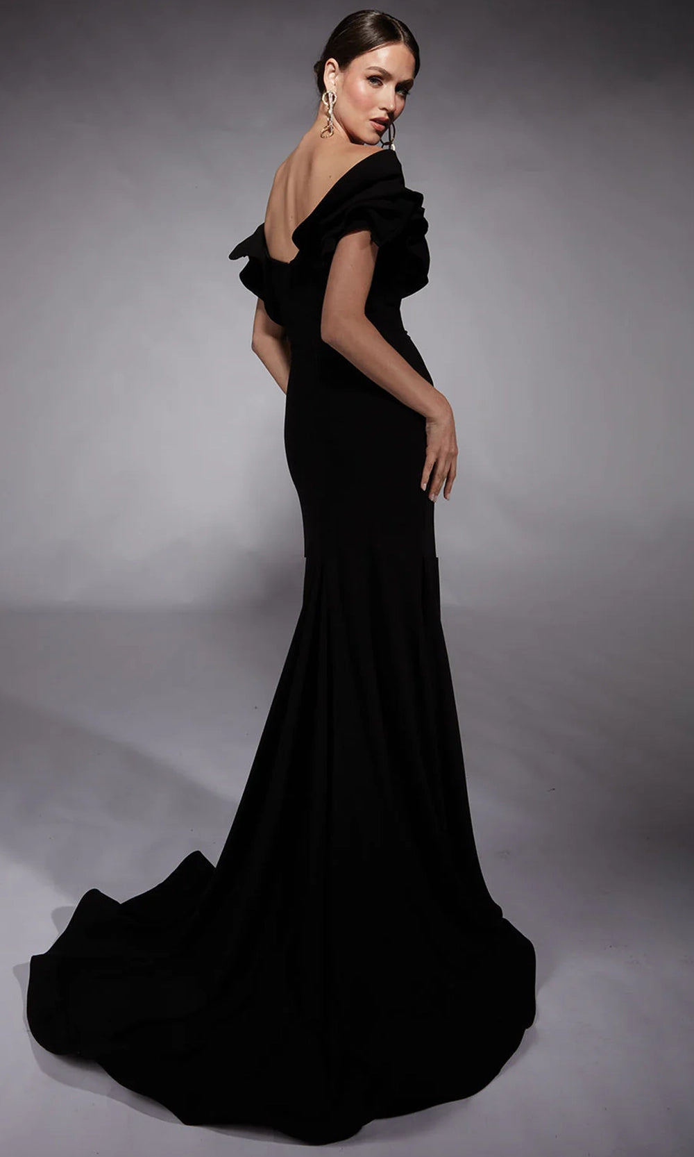 Alyce Paris 27714 - Sweetheart Slit Evening Gown with Ruffles - back view