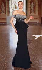 Alyce Paris 27715 - Beaded Top Ruffle Peplum Sheath Gown - back view