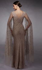 Alyce Paris 27725 - Sequined Detachable Cape Sleeve Dress - view 6