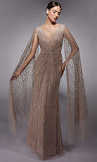 Alyce Paris 27725 - Sequined Detachable Cape Sleeve Dress - view 7