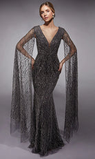Alyce Paris 27725 - Sequined Detachable Cape Sleeve Dress - designer mother of the bride dress at Silhouette Dresses