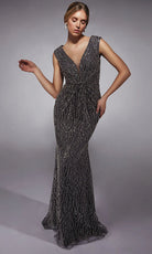 Alyce Paris 27725 - Sequined Detachable Cape Sleeve Dress - back view