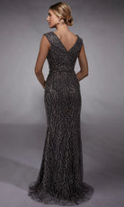 Alyce Paris 27725 - Sequined Detachable Cape Sleeve Dress - detail view