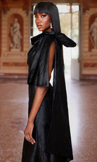Alyce Paris 27731 - One Shoulder Bow Sheath Dress - detail view