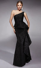 Alyce Paris 27732 - Beaded Jacquard Asymmetric Peplum Dress - designer mother of the bride dress at Silhouette Dresses