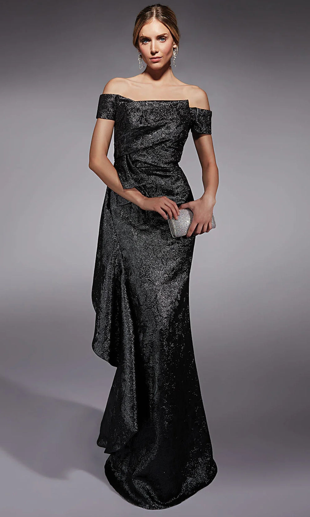 Alyce Paris 27735 - Off Shoulder Foldover Sheath Gown - designer evening gown at Silhouette Dresses