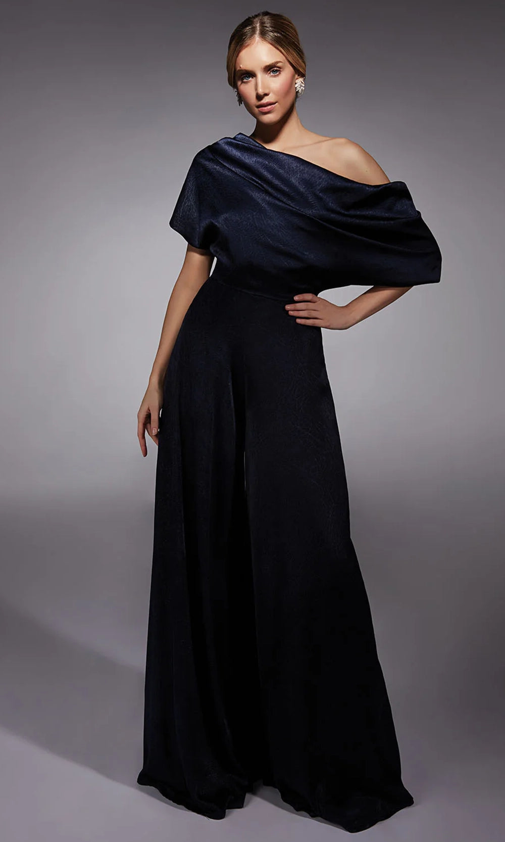 Alyce Paris 27743 - One Shoulder Wide-Leg Jumpsuit - back view