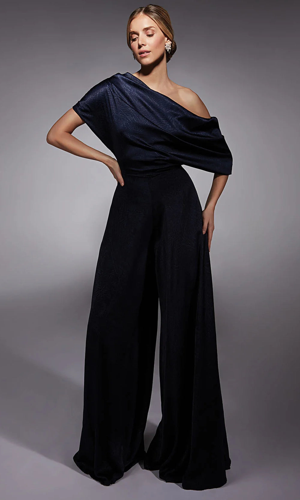 Alyce Paris 27743 - One Shoulder Wide-Leg Jumpsuit - designer formal jumpsuit at Silhouette Dresses