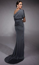 Alyce Paris 27748 - Ruched Ornate Asymmetrical Formal Dress - back view