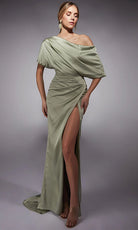 Alyce Paris 27748 - Ruched Ornate Asymmetrical Formal Dress - designer formal gown at Silhouette Dresses