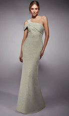 Alyce Paris 27749 - Cold Shoulder Jacquard Fitted Dress - detail view